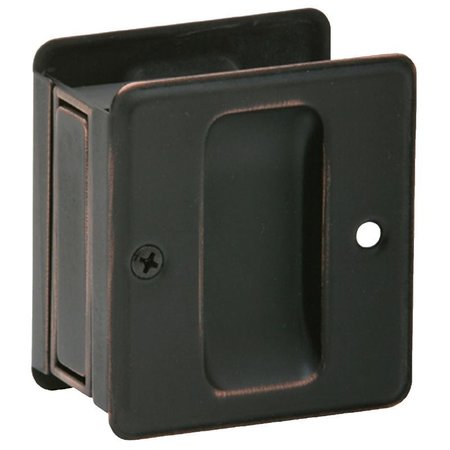 SCHLAGE Pocket Door Pull, 212 in W, 234 in H, Brass, Aged Bronze SCP990B-716